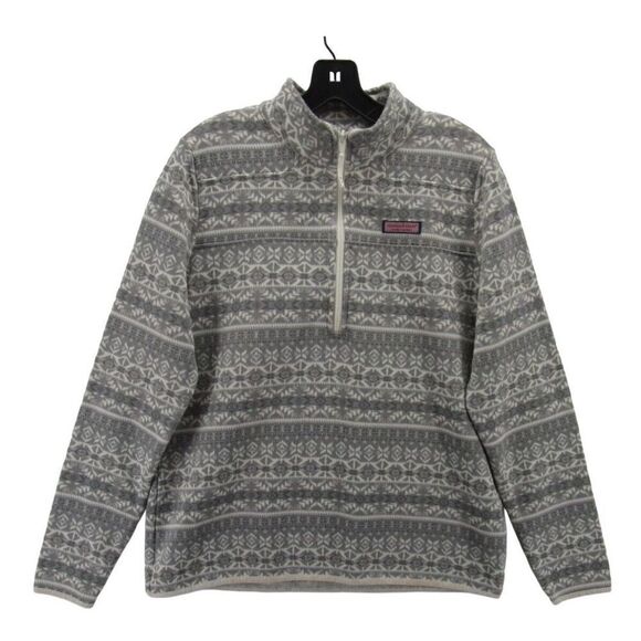 Vineyard Vines 1/2 Zip Snowflake Pullover, Small, Grey. Preppy - Picture 1 of 16